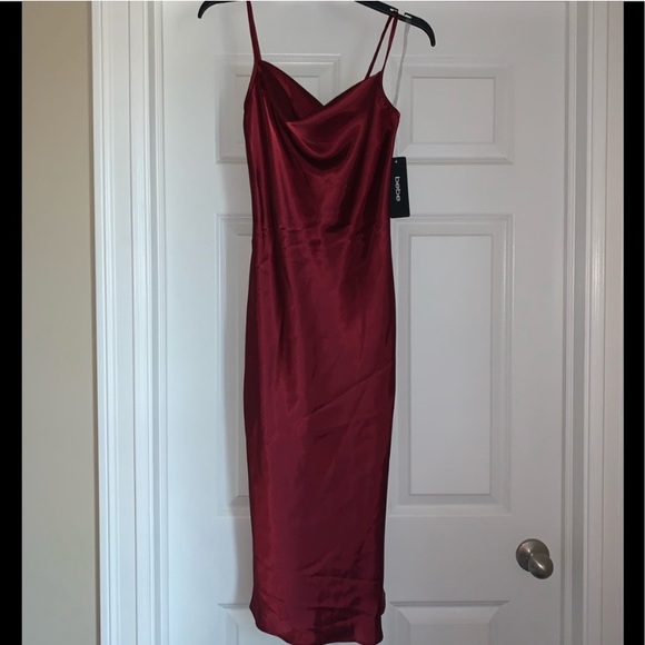 Burgundy Bebe Dress - Silk - NWT size Small - Picture 3 of 4